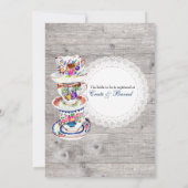 Lace Doilies & Teacups Bridal Brunch Uitnodiging (Achterkant)