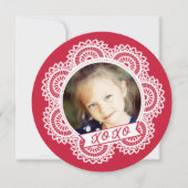 Lace Doily Photo Valentijns Card Kaart (Voorkant)