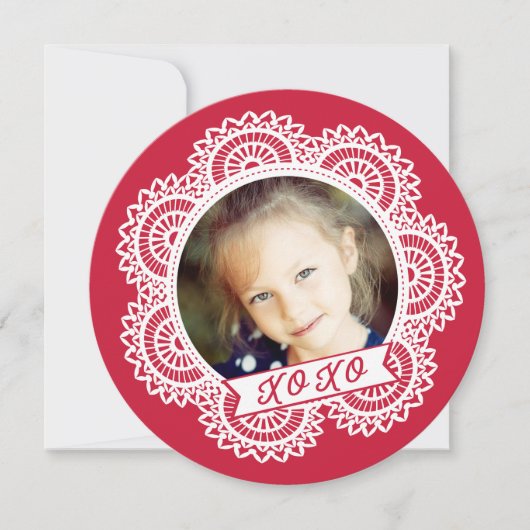 Lace Doily Photo Valentijns Card Kaart (Voorkant)