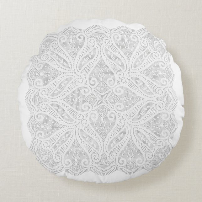 Lace doily rond kussen (Voorkant)