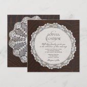 Lace Doily Wedding Invitation Kaart (Voorkant / Achterkant)