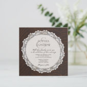 Lace Doily Wedding Invitation Kaart (Staand voorkant)