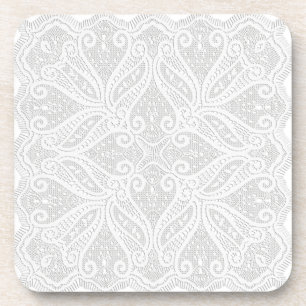 Lace doily white bier onderzetter