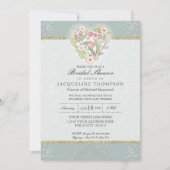  Lace Dusty Silver Sage Floral Vrijgezellenfeest Kaart (Voorkant)