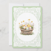 Lace Easter Egg Hunt Boy First Birthday Invitation Kaart (Achterkant)