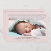 Lace Edging Photo Birth Announement Aankondiging (Voorkant / Achterkant)