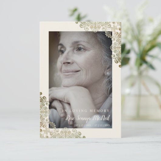 Lace Effect Remembering Dear One Memorial Funeral (Staand voorkant)