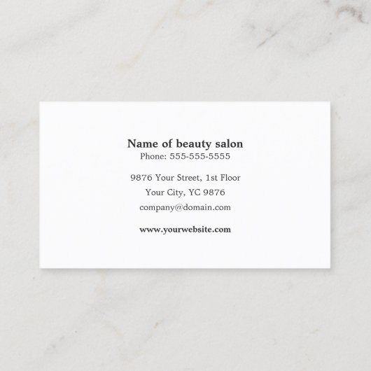 Lace Elegant Beauty Salon Visitekaartje (Achterkant)