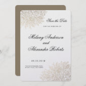 Lace Elegant Gold Foil Bewaar de datum Save The Date (Voorkant / Achterkant)