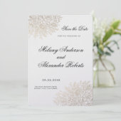 Lace Elegant Gold Foil Bewaar de datum Save The Date (Staand voorkant)