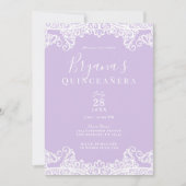 Lace Elegant Quinceañera Kaart (Voorkant)