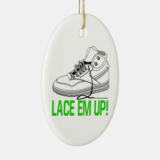 Lace Em Up Keramisch Ornament (Rechts)