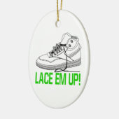 Lace Em Up Keramisch Ornament (Links)