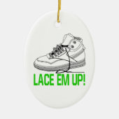 Lace Em Up Keramisch Ornament (Voorkant)