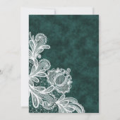 Lace Emerald Green Velvet Religieuze bruiloft Kaart (Achterkant)