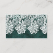 Lace Emerald Green Velvet Wedding Details Website Informatiekaartje (Achterkant)