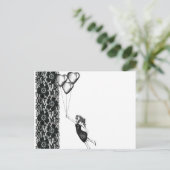 Lace en ballonnen briefkaart (Staand voorkant)