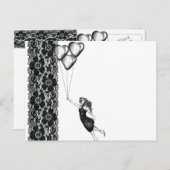 Lace en ballonnen briefkaart (Voorkant / Achterkant)