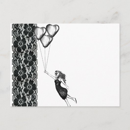 Lace en ballonnen briefkaart (Voorkant)