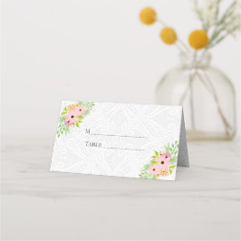 Lace en bloemen plaatskaartje
