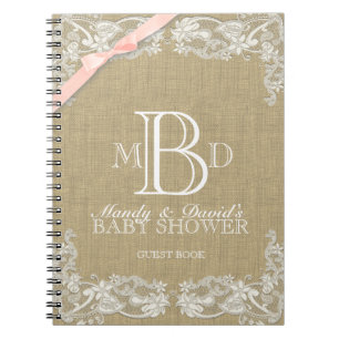 Lace en Blush Bow Guest Book Notitieboek