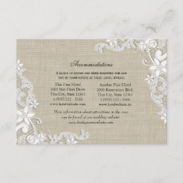 Lace en Burlap Routebeschrijving Invoegen Informatiekaartje