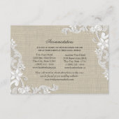 Lace en Burlap Routebeschrijving Invoegen Informatiekaartje (Voorkant)