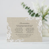 Lace en Burlap Routebeschrijving Invoegen Informatiekaartje (Staand voorkant)