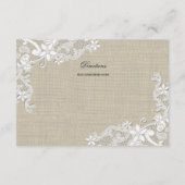 Lace en Burlap Routebeschrijving Invoegen Informatiekaartje (Achterkant)