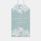 Lace en Burlap Wedding Cadeaulabel (Voorkant)