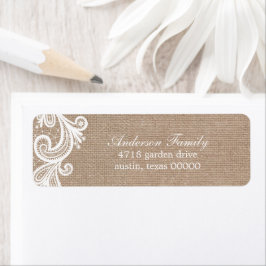 Lace en Burlap Wedding Etiket