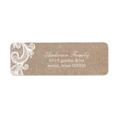 Lace en Burlap Wedding Etiket (Voorkant)