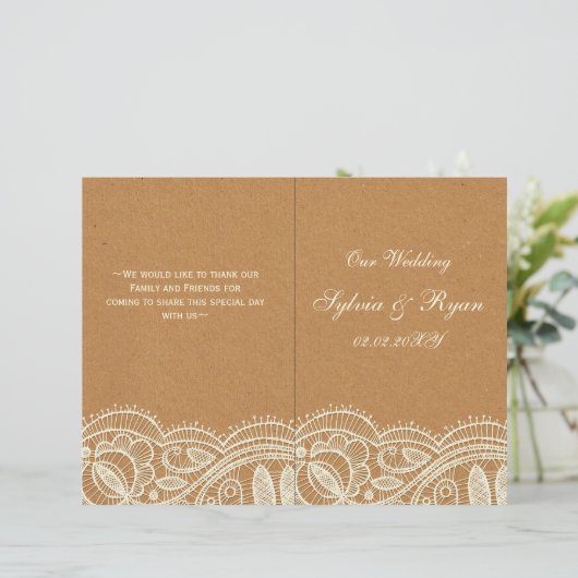 Lace en Kraft Paper Wedding (Staand voorkant)