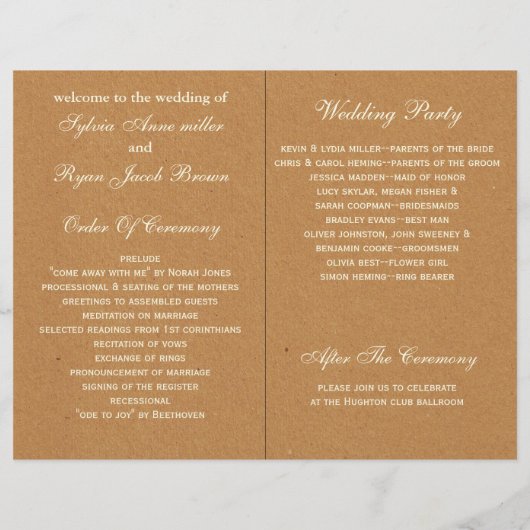 Lace en Kraft Paper Wedding (Achterkant)