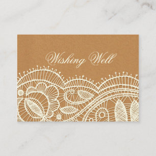 Lace en Kraft Paper Wedding Informatiekaartje