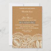 Lace en Kraft Paper Wedding Kaart (Voorkant)