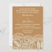 Lace en Kraft Paper Wedding Kaart (Voorkant)