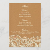 Lace en Kraft Paper Wedding Menu (Voorkant)