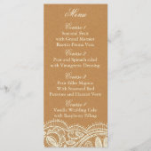 Lace en Kraft Paper Wedding Menu (Voorkant)