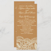 Lace en Kraft Paper Wedding Programmakaart (Voorkant / Achterkant)