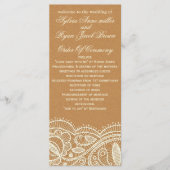 Lace en Kraft Paper Wedding Programmakaart (Voorkant)