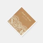 Lace en Kraft Paper Wedding Servetten (Hoek)