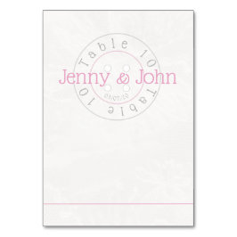 Lace en roze  tafelkaart met naaigknop kaart