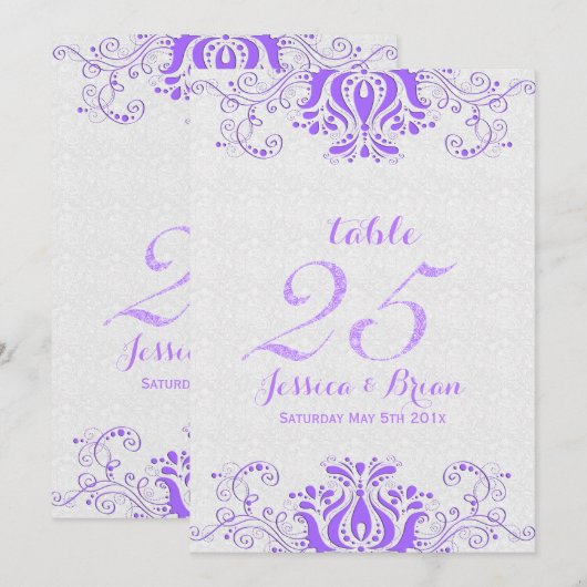 Lace en White Wedding Table Number 2 Kaart (Voorkant / Achterkant)