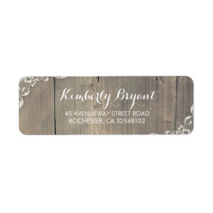 Lace en Wood Rustic Etiket