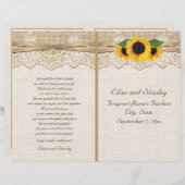 Lace en zonnebloemen, florale bruiloft (Voorkant / Achterkant)