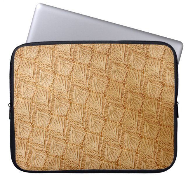 lace fabric-texturen laptop sleeve (Voorkant)