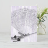  Lace Fan Wedding Kaart (Staand voorkant)