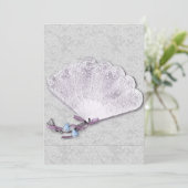  Lace Fan Wedding Kaart (Staand voorkant)