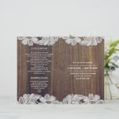 Lace Flowers | Barn Wood Folded Wedding Programs (Staand voorkant)